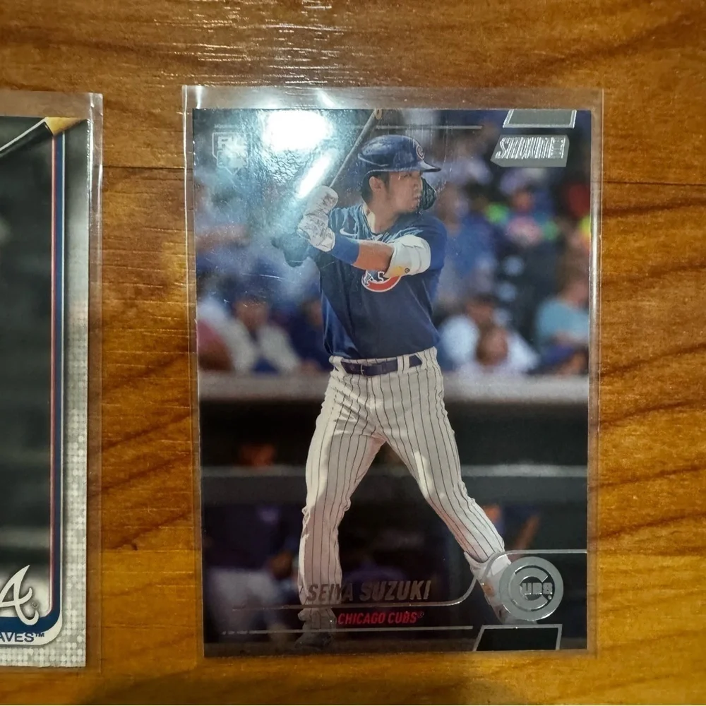 MLB Rookie Card Lot Austin Riley RC & Seiya Suzuki RC + Pedro On Expos Bunting